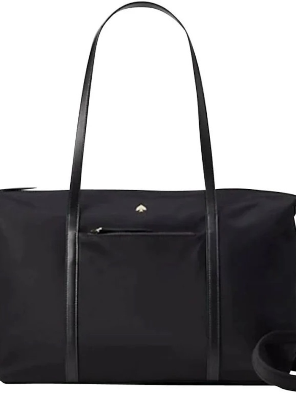 kate spade black nylon handbag with leather trim